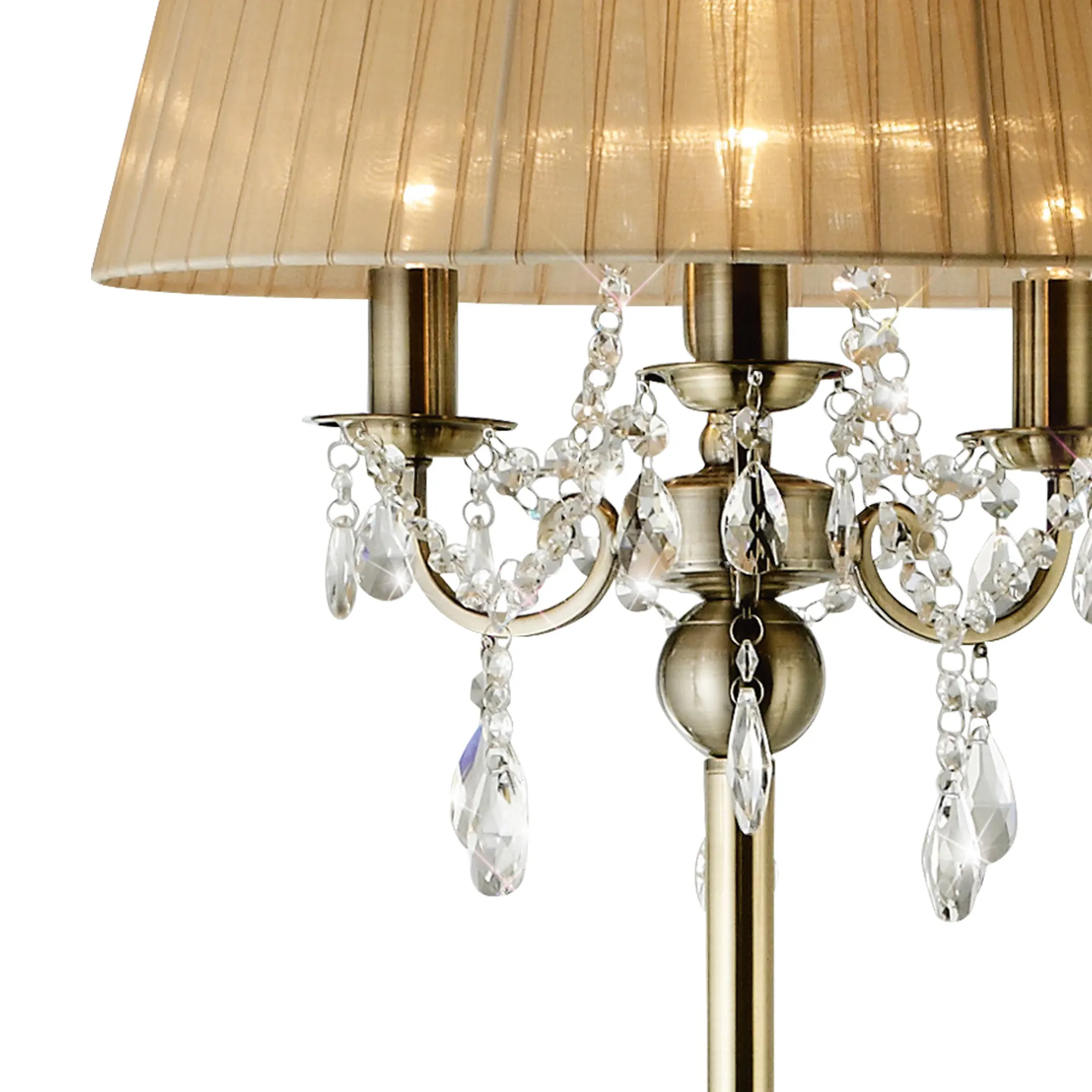 Olivia Crystal 163cm Floor Lamp 3 Light IL30066/SB  Diyas Olivia Antique Brass-Soft Bronze